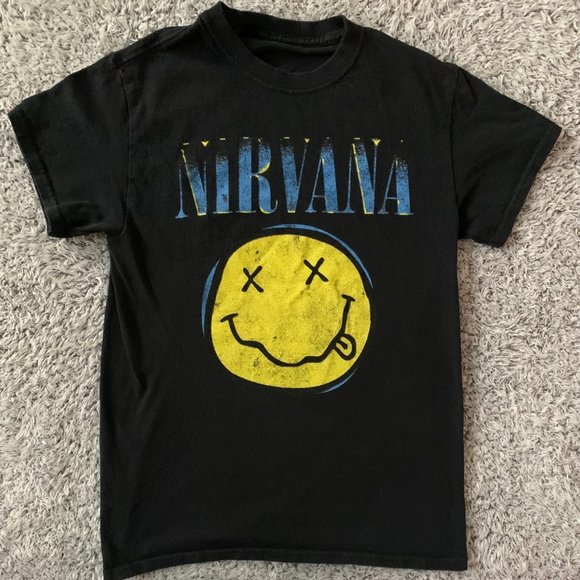 Retro Nirvana Smiley Face T-Shirt. Small. Authentic Nirvana Product. - Picture 2 of 6